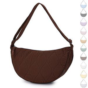 Large Nylon Embroidery Crossbody Bag Men Trendy, Waterproof Quilted xD